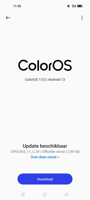 Als uw telefoon up-to-date is, zult u het volgende scherm zien