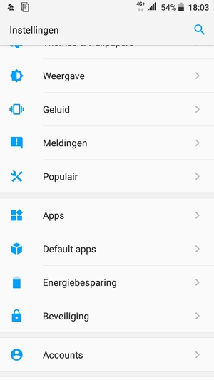 Scroll naar en selecteer Beveiliging