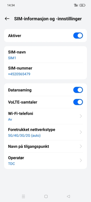 Slå Dataroaming på eller av