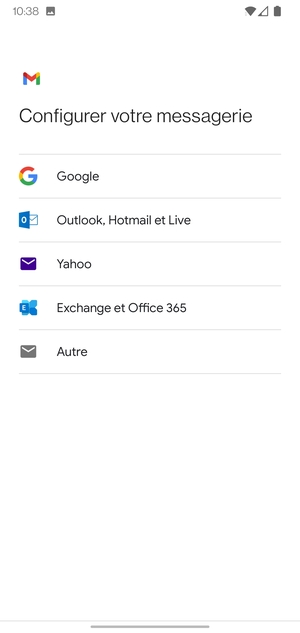 Sélectionnez Outlook, Hotmail et Live