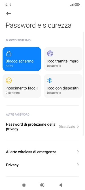 Il tuo telefono è ora protetto dal blocco schermo