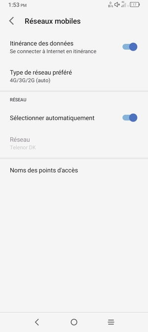 Activer ou désactiver Itinérance des données