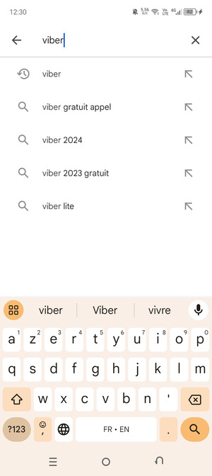 Saisissez le nom de l'appli et sélectionnez Rechercher