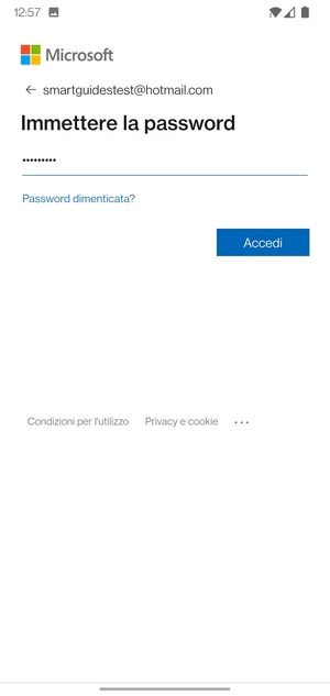 Inserisci la tua password e seleziona Accedi