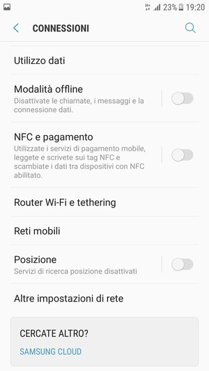 Scorri e seleziona Reti mobili