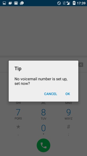 If your voicemail is not set up, select OK