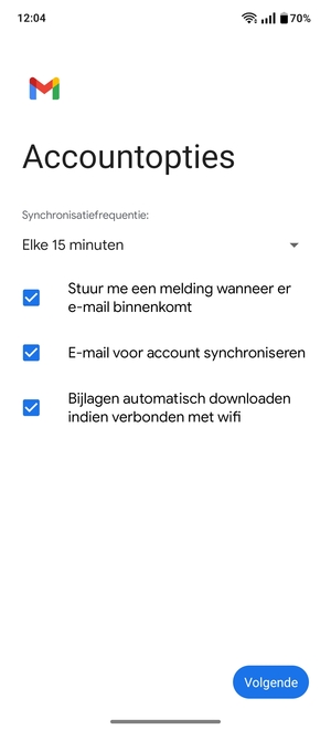 Selecteer Volgende