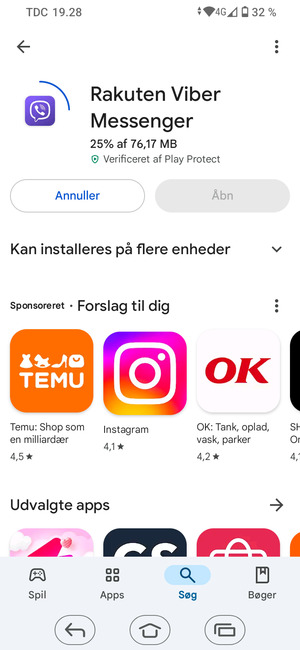 Afvent at installeringen er afsluttet