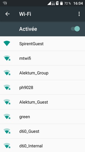 Sélectionnez le réseau sans fil auquel vous souhaitez vous connecter