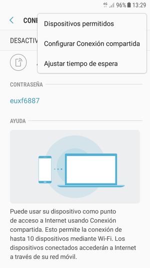 Seleccione Configurar Conexión compartida