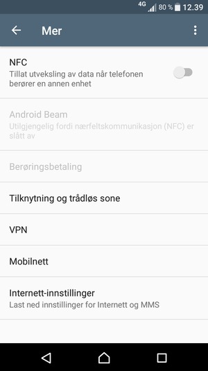 Velg Internett-innstillinger