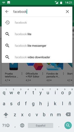 Introduzca el nombre de la aplicación y seleccione Buscar