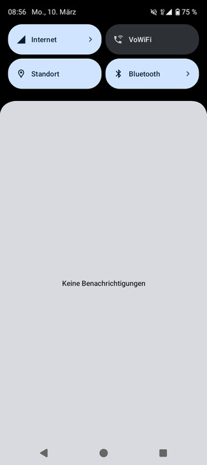 Ziehen Sie erneut das obere Menü nach unten