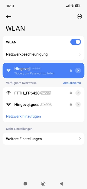 Sie sind nun mit dem WLAN-Netzwerk verbunden