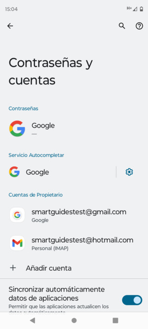 Seleccione su cuenta Google