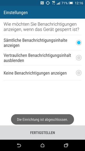 Wählen Sie FERTIGSTELLEN