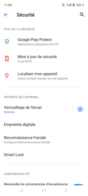 Votre téléphone est maintenant sécurisé par un écran de verrouillage