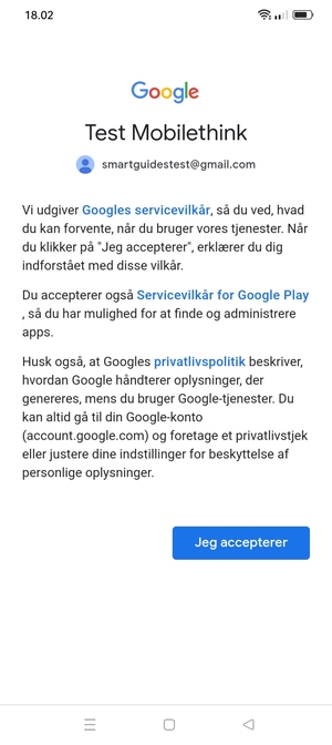Vælg Jeg accepterer
