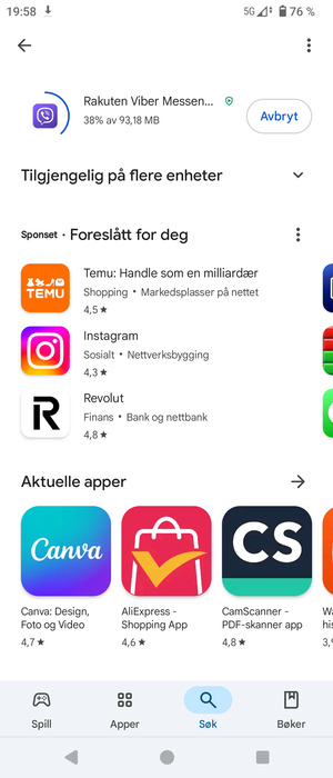 Vent til installasjonen er ferdig
