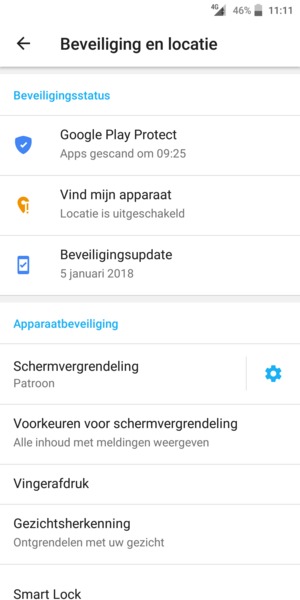 Uw telefoon is nu beveiligd met een schermvergrendeling