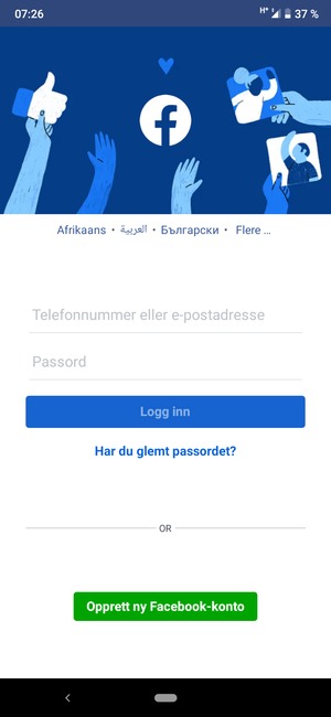 Applikasjonen er klar til bruk