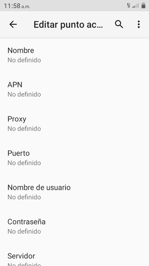 Introduzca la información de Internet
