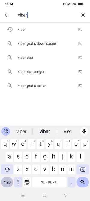 Voer de app-naam in en selecteer Zoeken