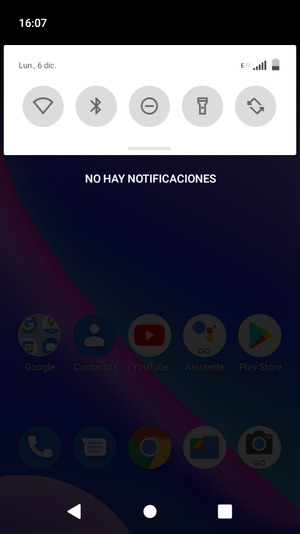 Regrese a la pantalla Inicio y deslice el menú superior hacia abajo