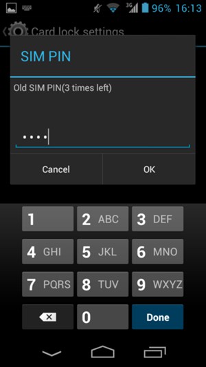 Enter your Old SIM PIN and select OK