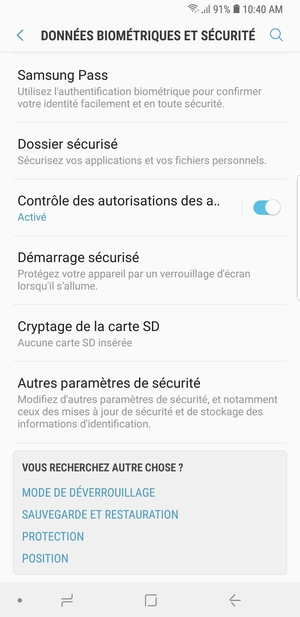 Faites défiler et sélectionnez Autres paramètres de sécurité