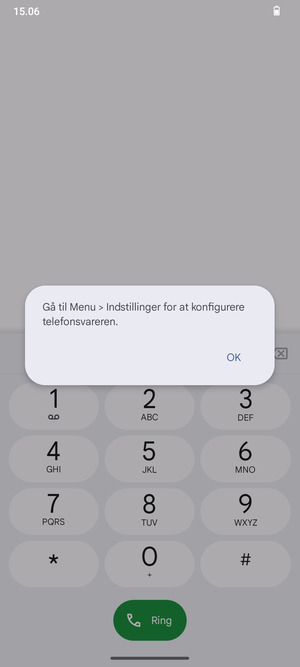 Hvis din telefonsvarer ikke er sat op, vælg OK