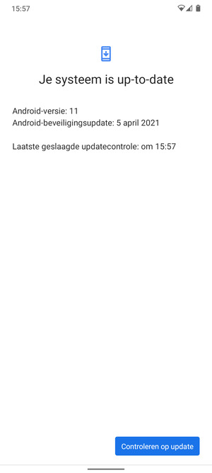 Als uw telefoon up-to-date is, zult u het volgende scherm zien