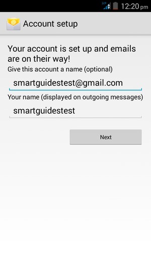 Give your account a name and enter your name. Select Next