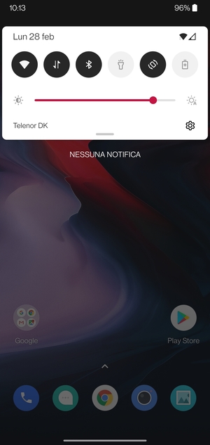 Scorri nuovamente verso il basso il menu in alto