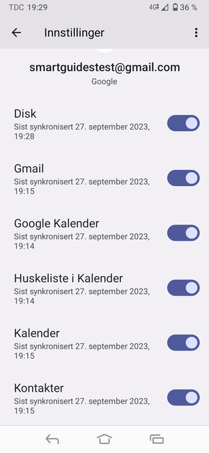 Forsikre deg om at Kontakter er valgt