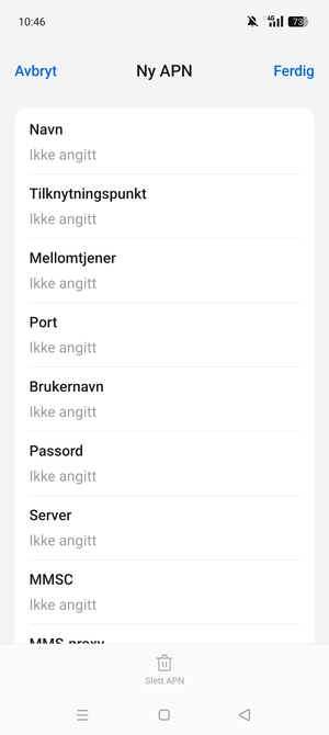 Skriv inn internett-informasjon