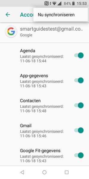Selecteer Nu synchroniseren