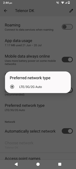 Select your preferred option