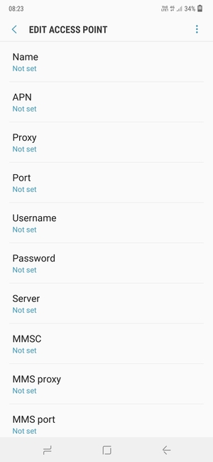 Enter Internet information