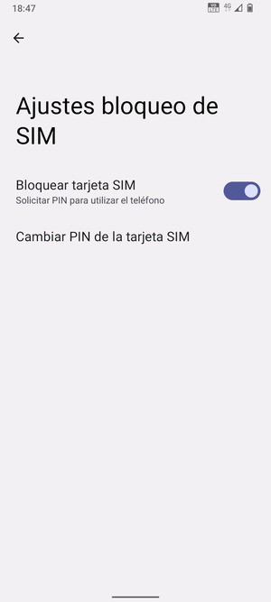 Seleccione  Cambiar PIN de la tarjeta SIM