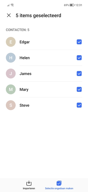 Selecteer Importeren
