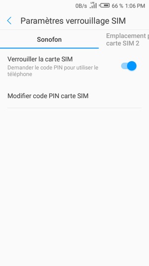 Sélectionnez Public et sélectionnez Modifier code PIN carte SIM