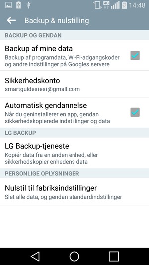 Vælg Sikkerhedskonto
