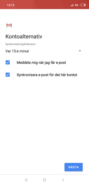 Välj NÄSTA