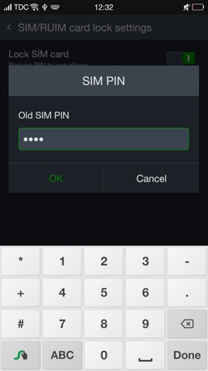 Enter your Old SIM PIN and select OK