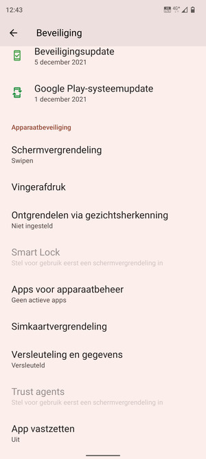 Om de pin voor de simkaart te wijzigen, scroll naar en selecteer Simkaartvergrendeling