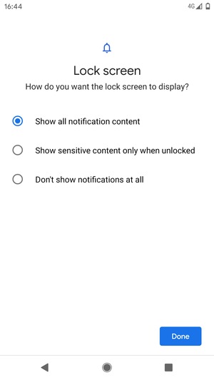 Select your preferred option and select Done