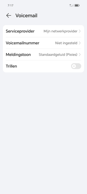 Selecteer Voicemailnummer