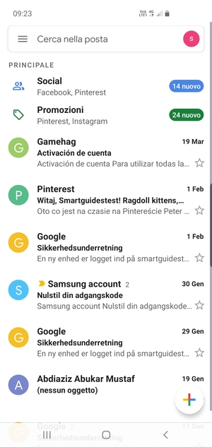 Il tuo Gmail è pronto per l'uso