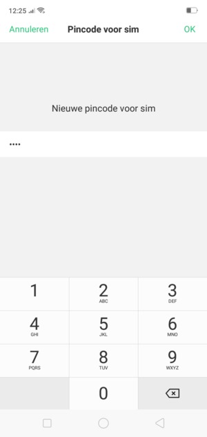 Voer uw Nieuwe SIM-pincode in en selecteer OK